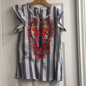 THML embroidered top xs